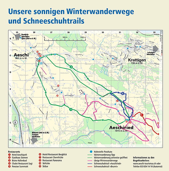 Plan Winterwanderwege Aeschi